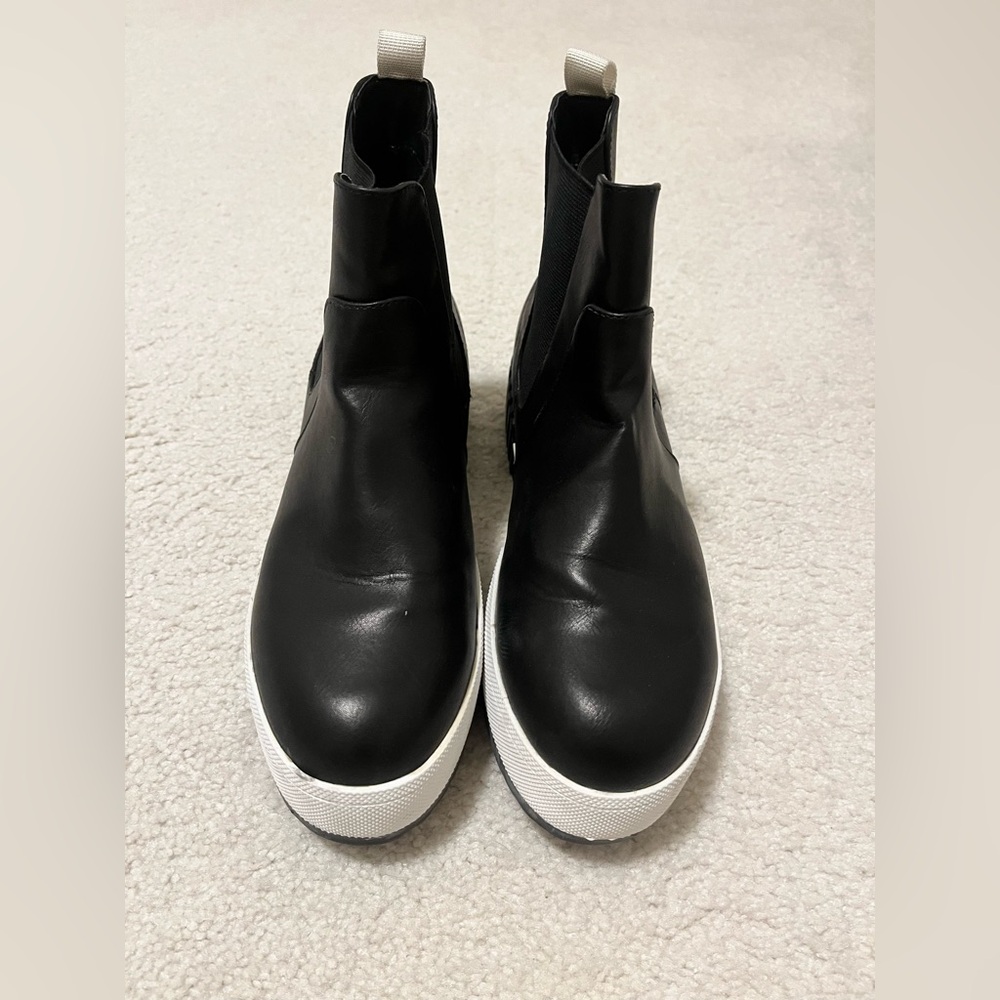 MIA Black Ankle Boots with White Soles